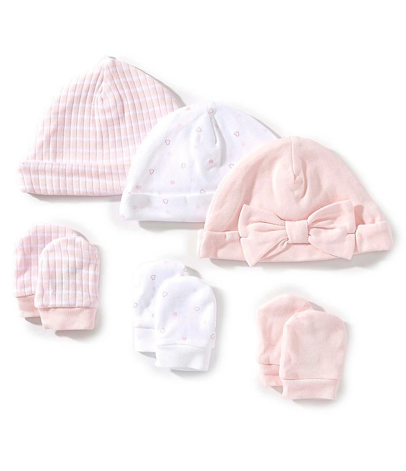 Little Me Baby Girls Hats & Mittens Six-Piece Organic Cotton Set
