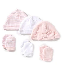 Little Me Baby Girls Hats & Mittens Six-Piece Organic Cotton Set