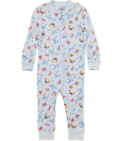 Little Me Baby Girls Bamboo Long-Sleeve Bow Printed Coverall