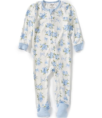Little Me Baby Girls Long-Sleeve Floral-Printed Zip-Front Coverall