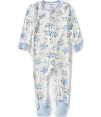 Little Me Baby Girls Long-Sleeve Floral-Printed Zip-Front Coverall