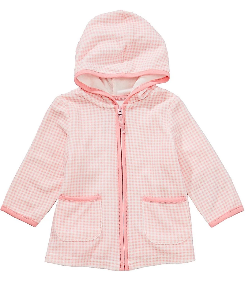 Little Me Baby Girls Long Sleeve Gingham Hooded Swimsuit Coverup
