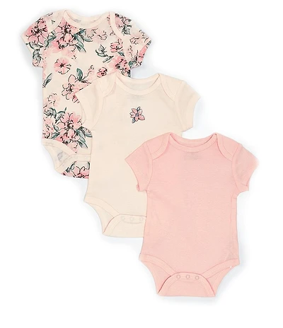 Little Me Baby Girls Short-Sleeve Dream Floral Bodysuit Three-Pack