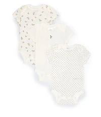 Little Me Baby Girls Short-Sleeve Rosebud Bodysuit Three-Pack