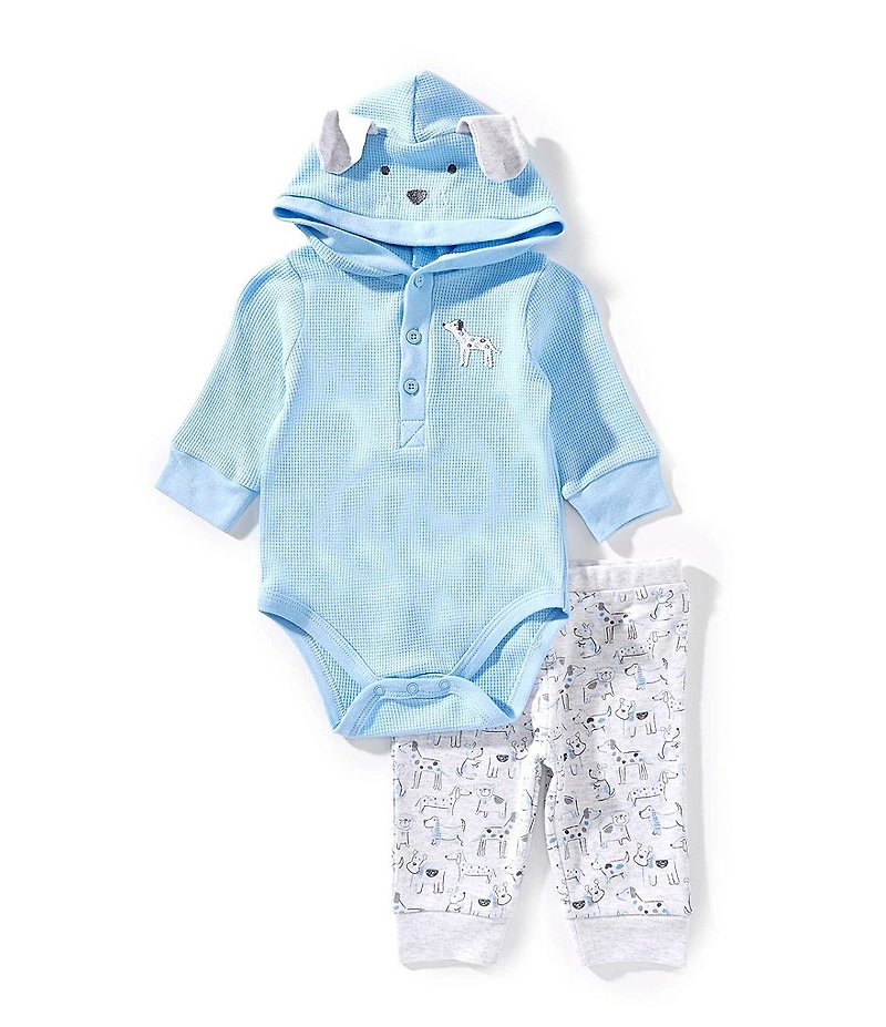 Little Me Baby Long Sleeve Puppy Bodysuit And Matching Puppy Print Pants 2-Piece Set