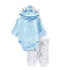 Little Me Baby Long Sleeve Puppy Bodysuit And Matching Puppy Print Pants 2-Piece Set
