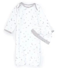 Little Me Baby Stars and Moons Sleeper Gown & Hat