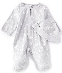 Little Me Baby Long-Sleeve Moon Stars Footie Coverall & Hat Set