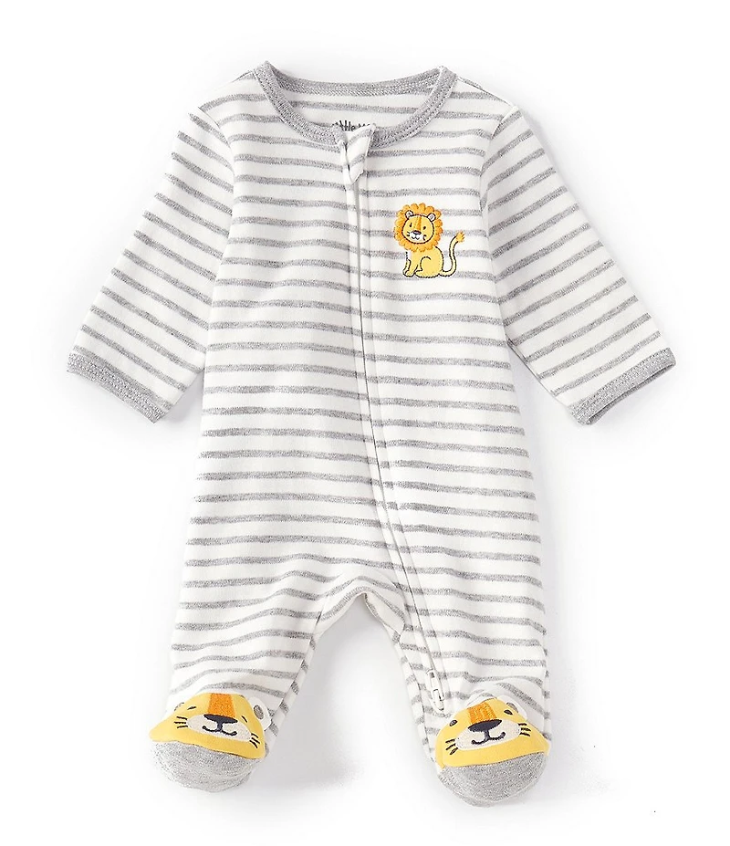 Little Me Baby Long Sleeve Stripe Little Lion Footie Coverall