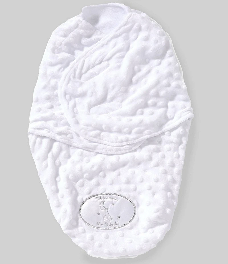Little Me Babys Wearable Blanket Welcome to the World White