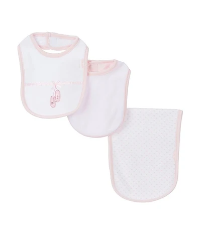 Little Me Ballerina Bib & Burp Cloth 3-Piece Layette Set