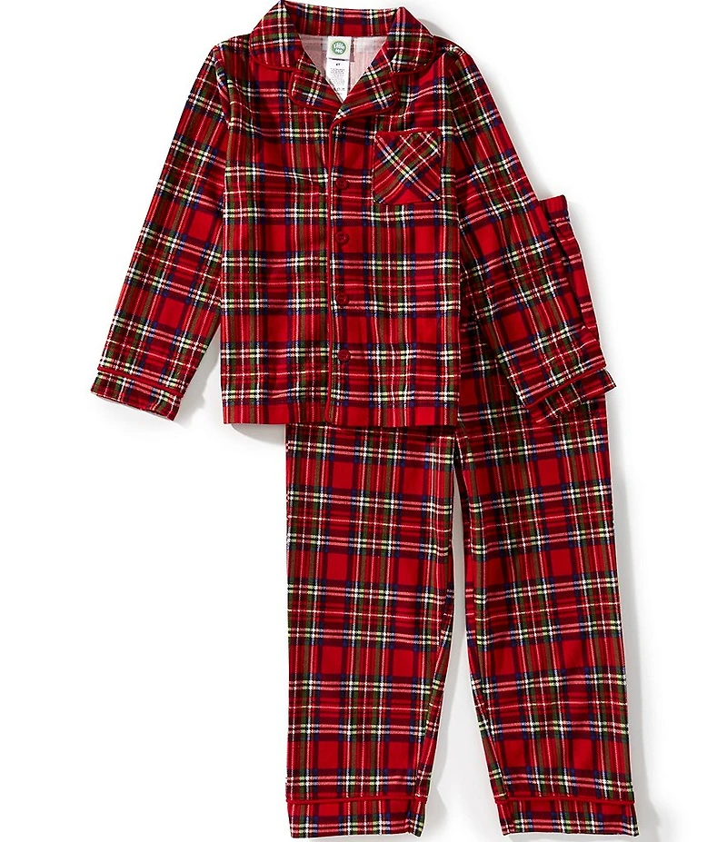 Little Me Little Boys Long-Sleeve Plaid Pajama Shirt & Matching Pajama Pants Set