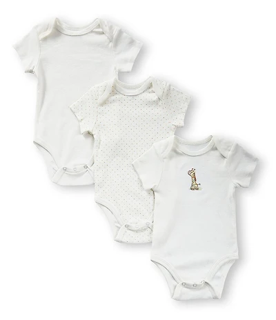 Little Me Baby Giraffe 3-Pack Short Sleeve Bodysuits