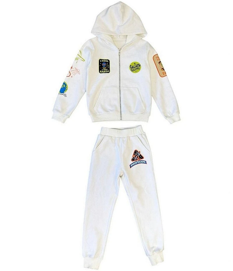 Lola + The Boys Little/Big Boys Long Sleeve 2 Cool For This Earth Zip Front Hoodie & Matching Joggers Pants Set