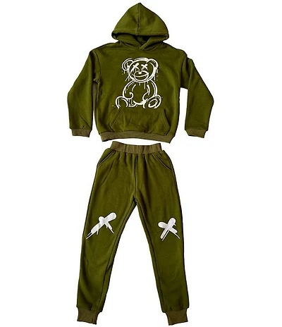 Lola + The Boys Boys Pullover Punk Bear Graffiti Hoodie & Matching Jogger Pants Set