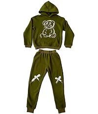 Lola + The Boys Boys Pullover Punk Bear Graffiti Hoodie & Matching Jogger Pants Set