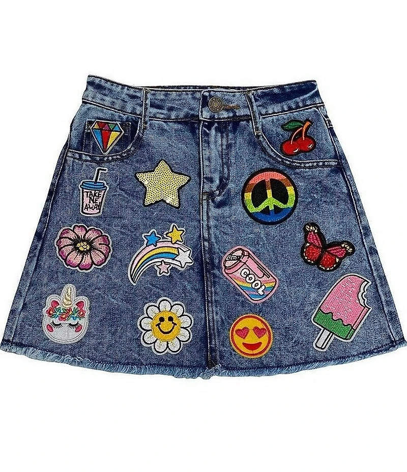 Lola + The Boys Little/Big Girls All About The Patch Denim Skirt
