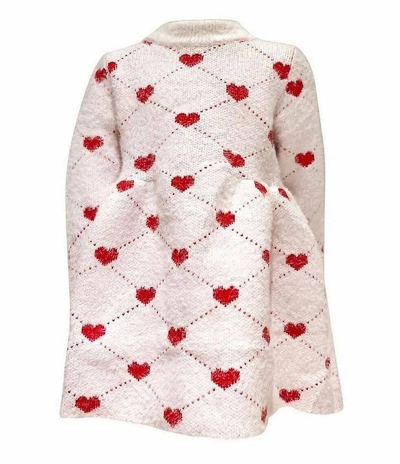 Lola + The Boys Little/Big Girls Allover Heart Print Sweetheart Sweater Dress