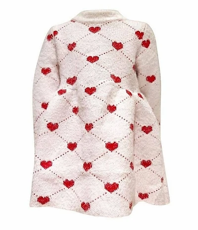 Lola + The Boys Little/Big Girls Allover Heart Print Sweetheart Sweater Dress