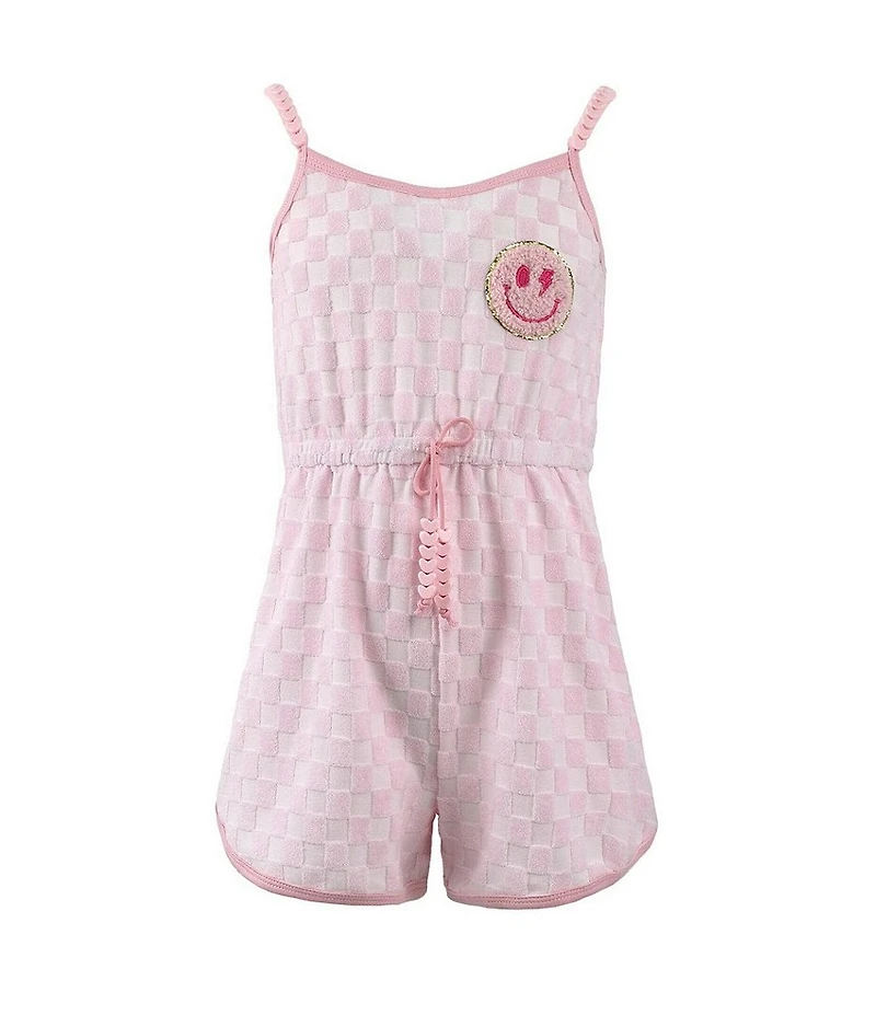 Lola + The Boys Little/Big Girls Checkered Emoji Romper