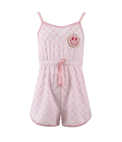 Lola + The Boys Little/Big Girls Checkered Emoji Romper
