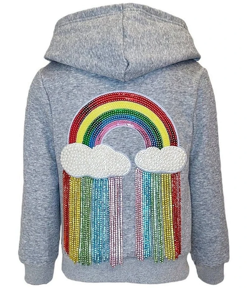 Lola + The Boys Little/Big Girls Crystal Rainbow Rain Hoodie
