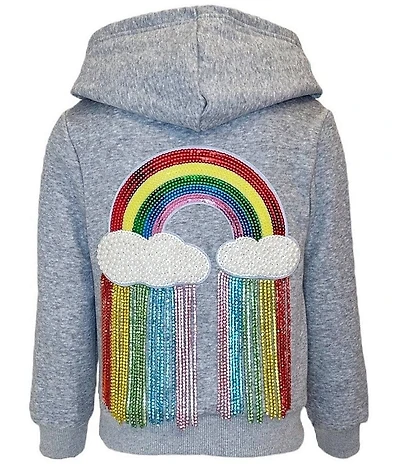 Lola + The Boys Little/Big Girls Crystal Rainbow Rain Hoodie
