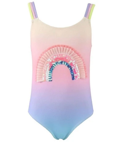 Lola + The Boys Little/Big Girls Ombre Rainbow 1-Piece Swimsuit