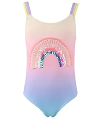 Lola + The Boys Little/Big Girls Ombre Rainbow 1-Piece Swimsuit