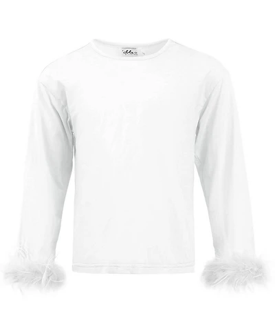 Lola + The Boys Little/Big Girls Pretty Feather Long Sleeve Top