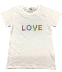 Lola + The Boys Little/Big Girls Short Sleeve Gems Love T-Shirt