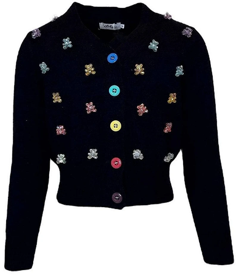 Lola + The Boys Little/Big Long Sleeve Girls Gummy Bear Knit Cardigan