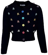 Lola + The Boys Little/Big Long Sleeve Girls Gummy Bear Knit Cardigan