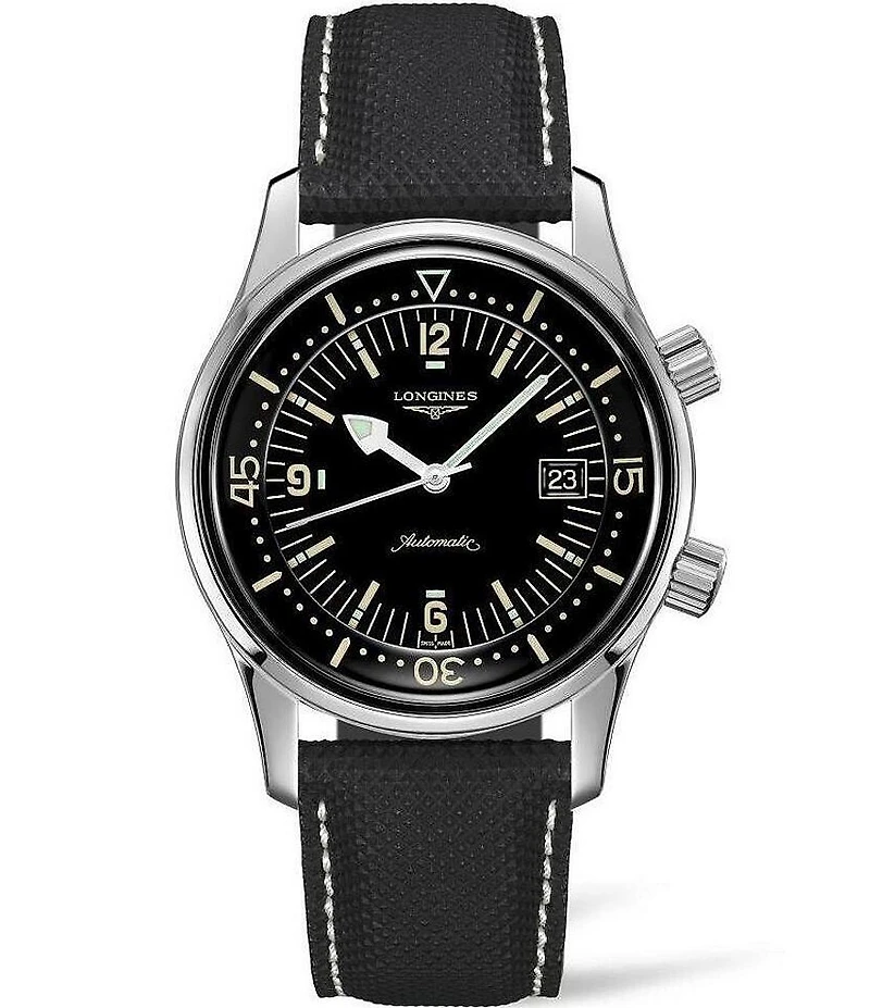 Longines Men's Legend Diver Automatic Leather Strap Watch
