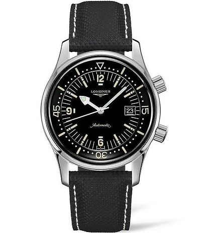 Longines Men's Legend Diver Automatic Leather Strap Watch
