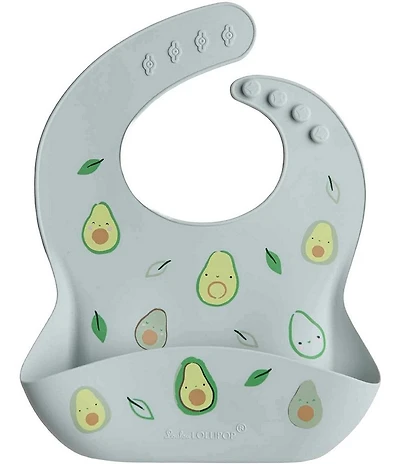 Loulou Lollipop Baby Silicone Bib Avocado Printed