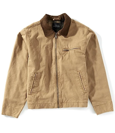 Lucky Brand Corduroy Collar Long Sleeve Canvas Jacket