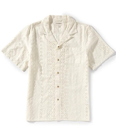 Lucky Brand Eyelet Embroidered Short Sleeve Woven Shirt