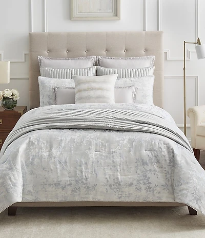 Luxury Hotel Wallace Waffle Jacquard Texture Print Comforter Mini Set