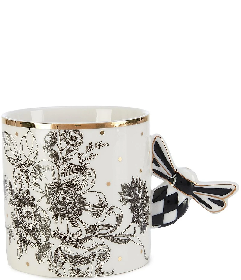 MacKenzie-Childs Bee Toile Novelty Mug & Saucer Set