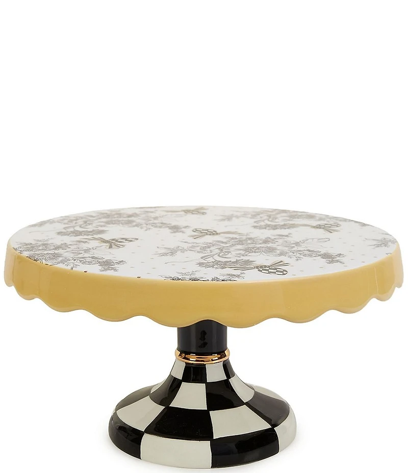 MacKenzie-Childs Bee Toile Small Pedestal Platter
