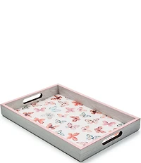MacKenzie-Childs Butterfly Hill Tray Wood Serving Tray with Handles
