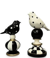 MacKenzie-Childs Check Bird Topiaries, Set of 2