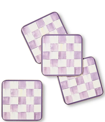 MacKenzie-Childs Check Cork Back Coasters, Set of 4