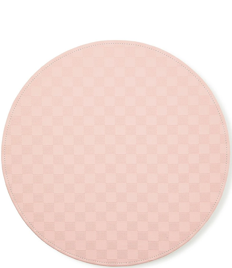 MacKenzie-Childs Check Faux Leather Round Placemat