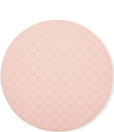 MacKenzie-Childs Check Faux Leather Round Placemat