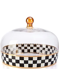 MacKenzie-Childs Check Glass Cake Dome