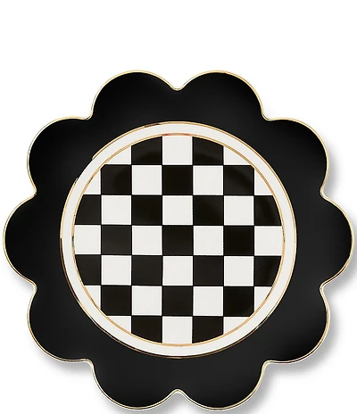 MacKenzie-Childs Check Petal Scalloped Dinner Plate