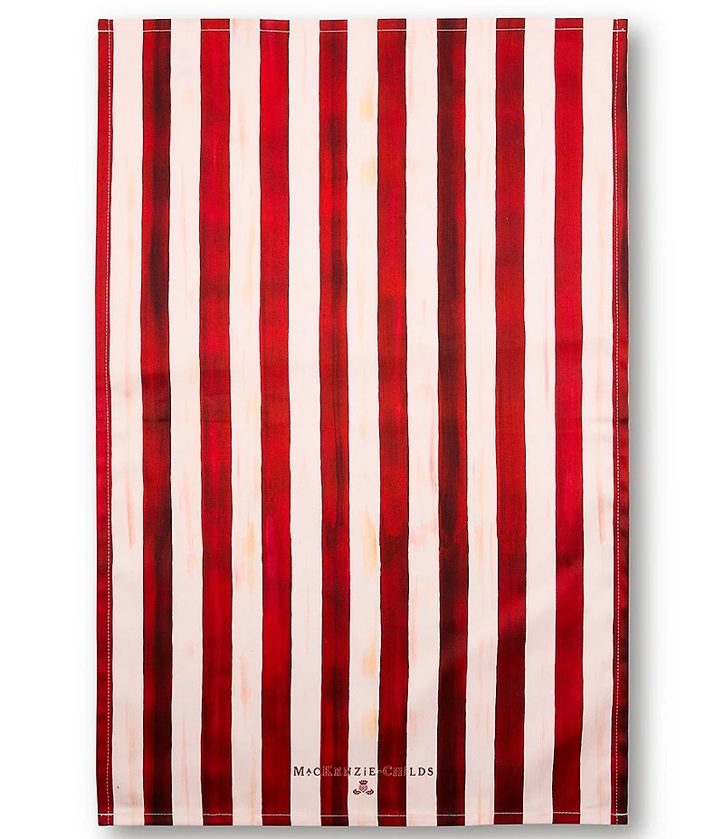 MacKenzie-Childs Cherry Stripe Printed Dish Towel