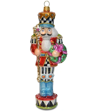 MacKenzie-Childs Confetti Christmas Collection Nutcracker Glass Ornament